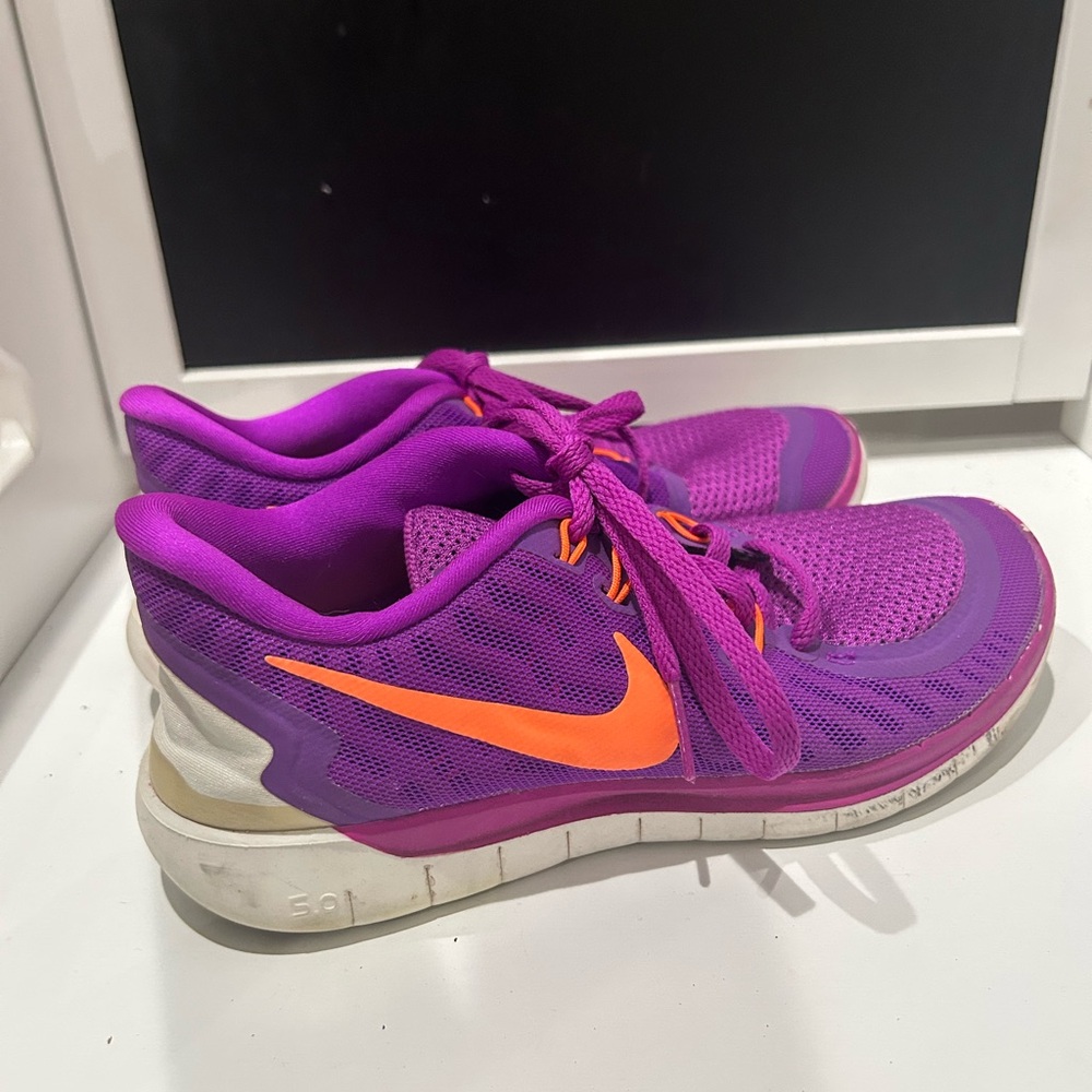 Nike Women's Vibrant Purple and Orange Athletic Shoes